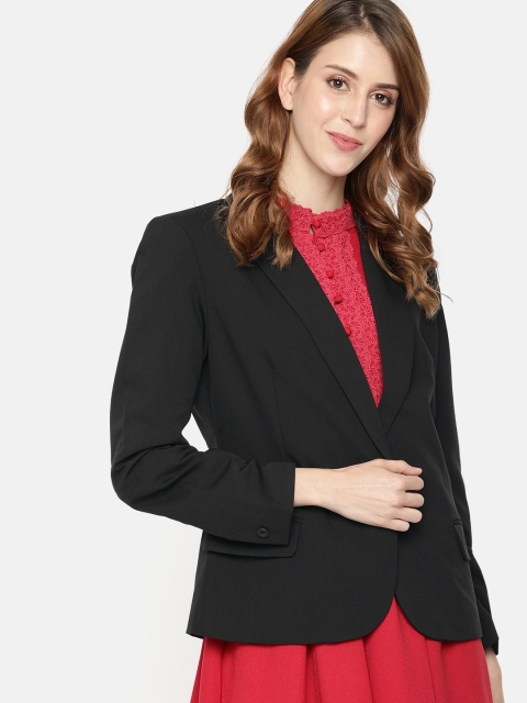 

Vero Moda Women Black Solid Regular Fit Single-Breasted Formal Blazers
