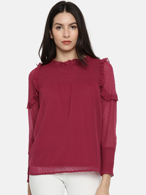 

Vero Moda Women Maroon Solid Top