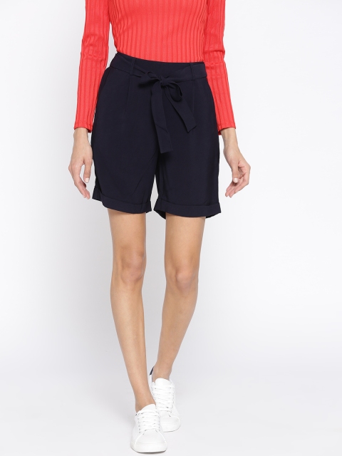 

Vero Moda Women Navy Blue Solid Regular Fit Shorts
