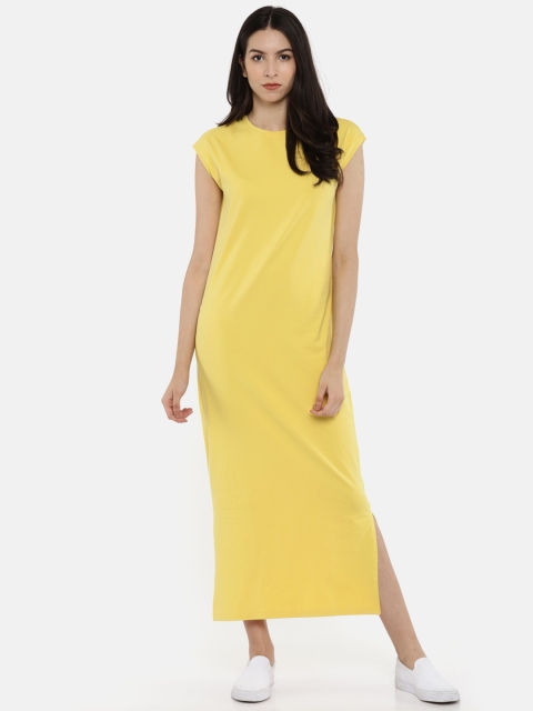 

Vero Moda Women Yellow Solid Maxi Dress
