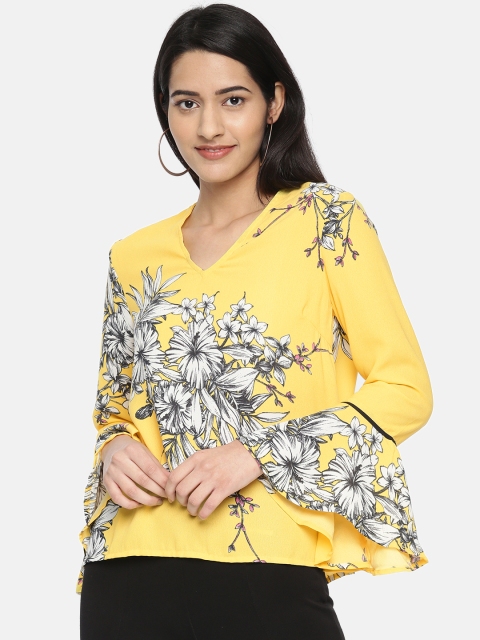 

Vero Moda Women Yellow Printed Top