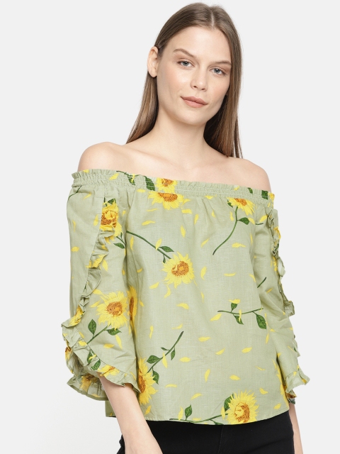 

Vero Moda Women Green Printed Top