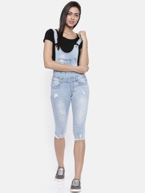 

Deal Jeans Blue Distressed Stretchable Denim Dungarees