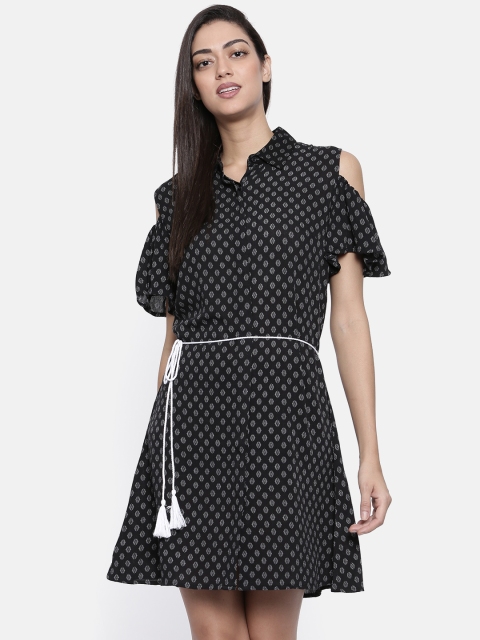 

Deal Jeans Women Black Printed Shirt Dress