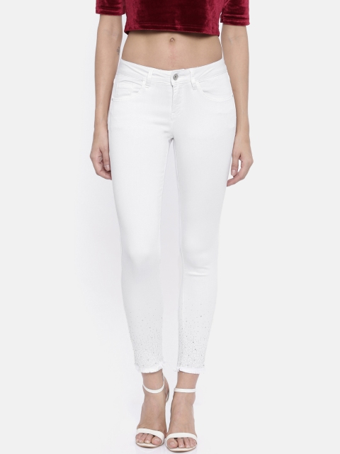 

Deal Jeans Women White Skinny Fit Mid-Rise Clean Look Stretchable Jeans