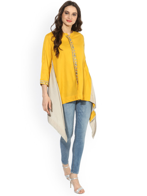 

Sangria Yellow Solid Tunic