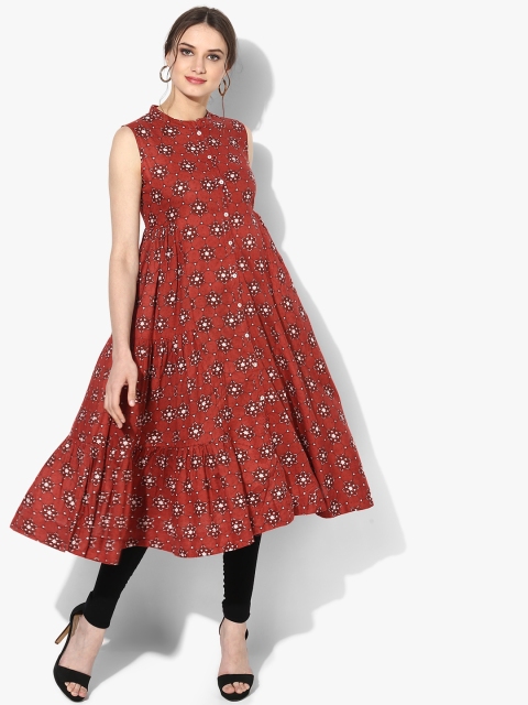 

Sangria Women Rust Printed Anarkali Kurta