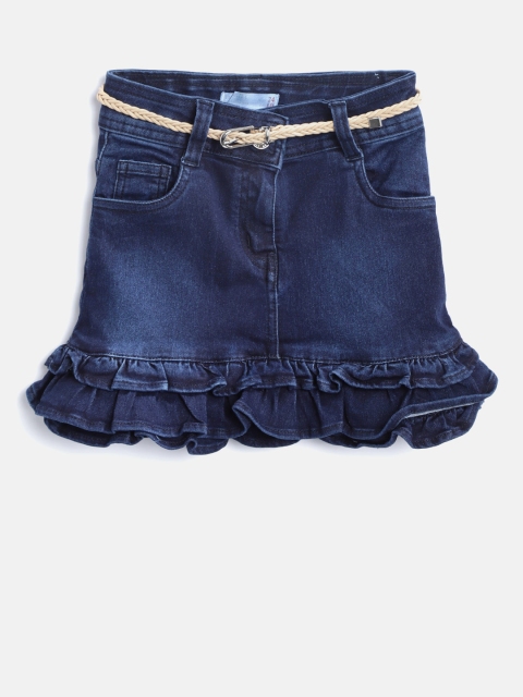 

Tiny Girl Navy Blue Washed Denim A-Line Skirt