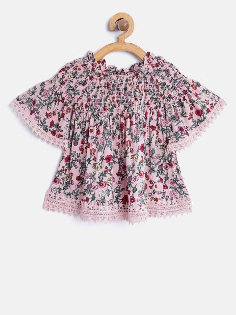 

Tiny Girl Pink Floral Print Bardot Top