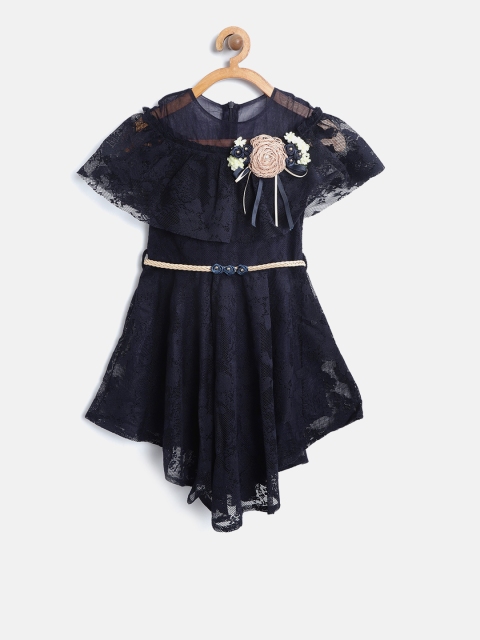 

Tiny Girl Navy Blue Lace Fit & Flare Dress