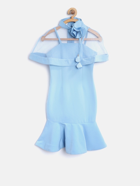 

Tiny Girl Blue Solid Drop-Waist Dress