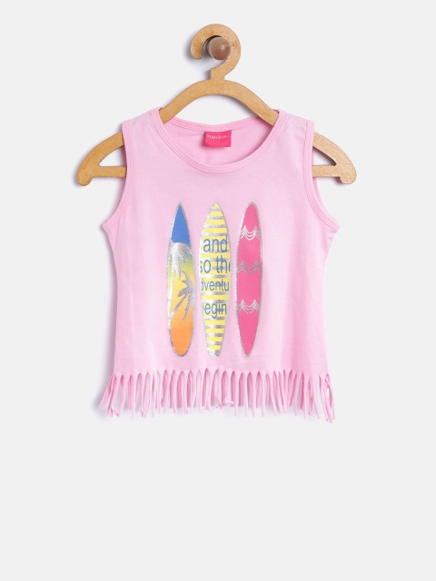 

Tiny Girl Pink Printed Sleeveless Top