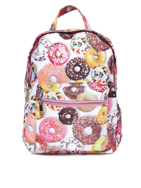 

FOREVER 21 Women Multicoloured Donut Print Backpack, Multi