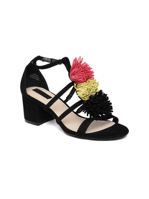 

FOREVER 21 Women Black Solid Sandals