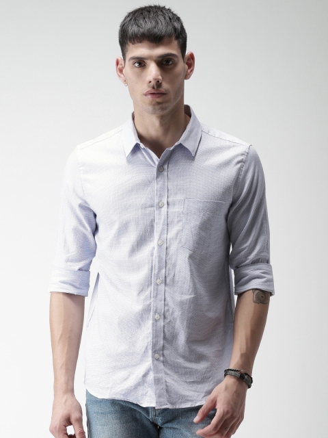 

FOREVER 21 Men Blue Regular Fit Checked Casual Shirt