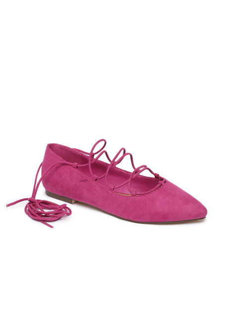 

FOREVER 21 Women Fuchsia Solid Synthetic Ballerinas
