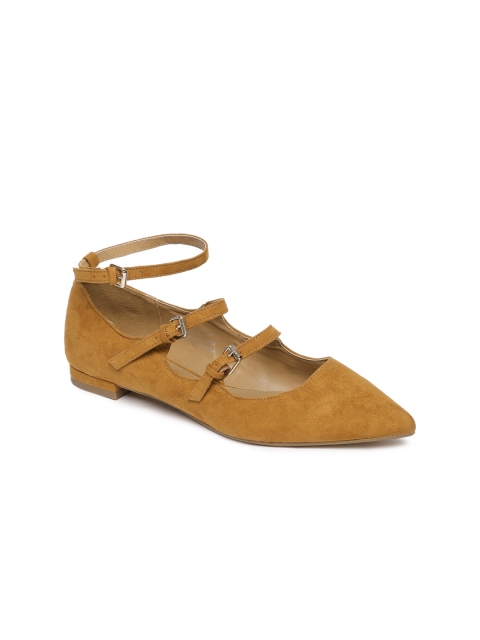 

FOREVER 21 Women Tan Solid Synthetic Ballerinas