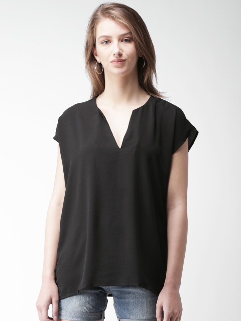 

FOREVER 21 Women Black Solid Top