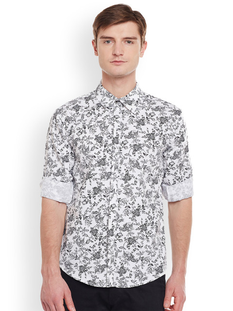 

Oxolloxo Men White Comfort Regular Fit Printed Casual Shirt