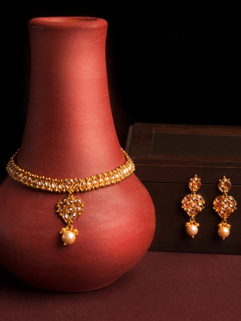

Rubans Fashion Jewellery Gold-Plated CZ Studded Jewellery Set