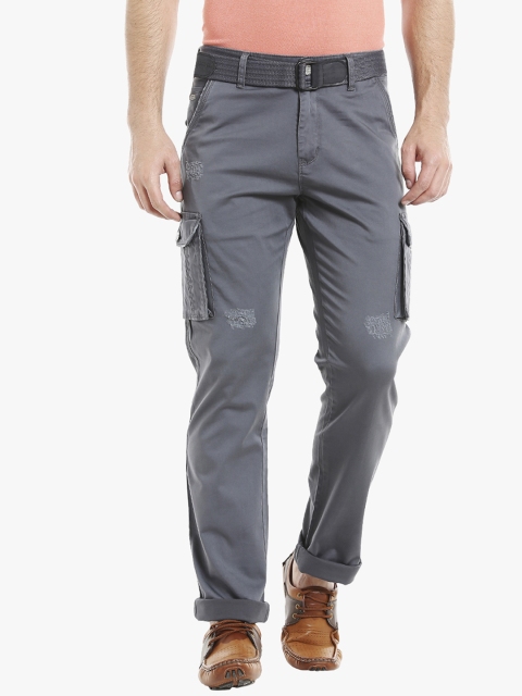 

ROADIES BY BEEVEE Men Grey Regular Fit Solid Chinos