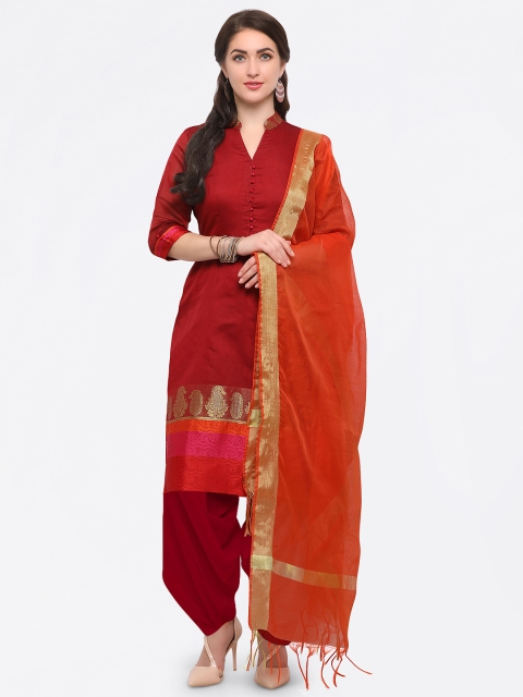 

Inddus Orange Solid Dupatta