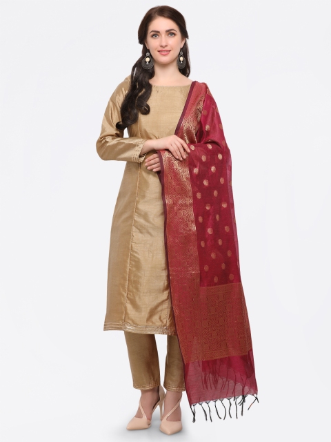 

Inddus Magenta Woven Design Banarasi Dupatta
