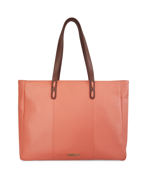 

Toteteca Peach-Coloured Solid Shoulder Bag