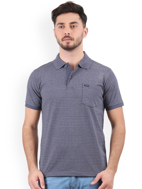 

WEXFORD Men Grey Printed Polo Collar T-shirt