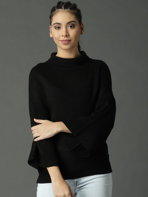 

Roadster Women Black Solid Pullover