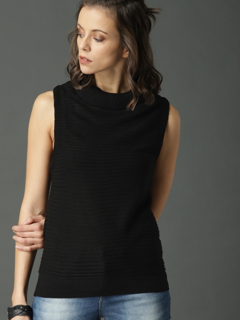 

Roadster Women Black Sweater Vest