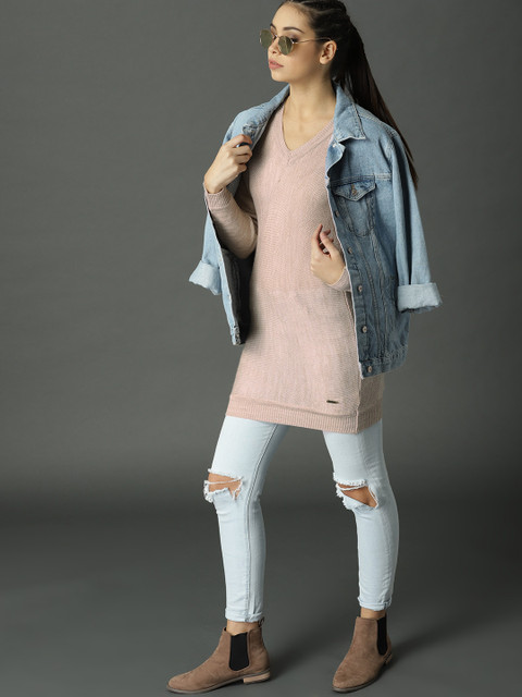 

Roadster Women Beige Solid Pullover