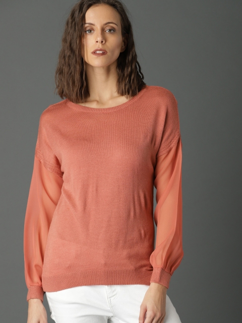 

Roadster Women Coral Solid Pullover