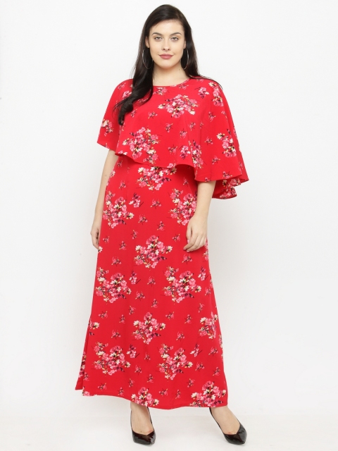 

plusS Women Red Printed Maxi Dress