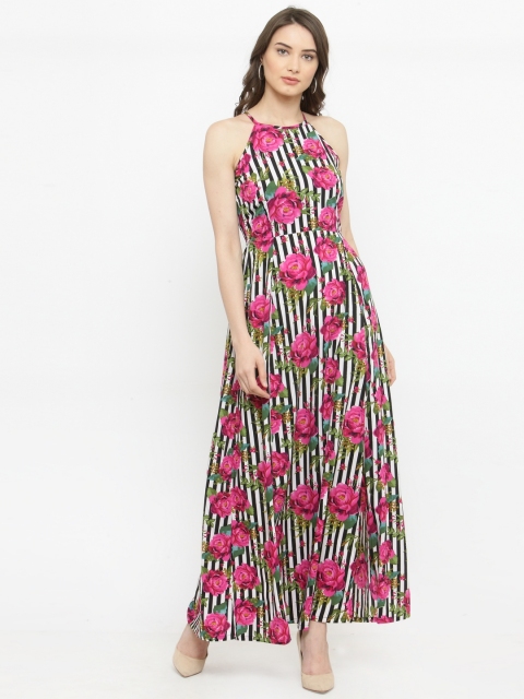 

plusS Women Black Printed Maxi Dress