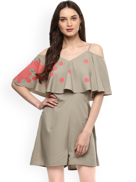 

MABISH by Sonal Jain Taupe Printed Playsuit