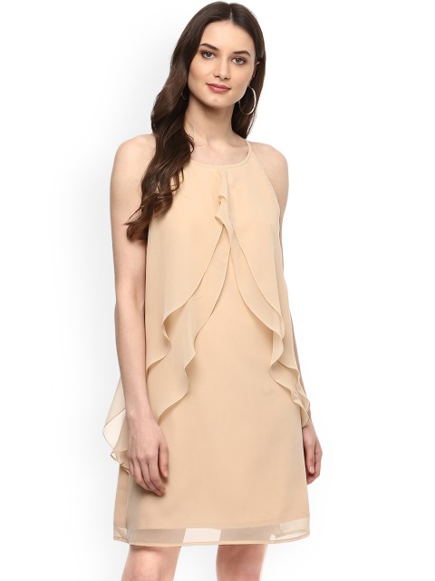 

MABISH by Sonal Jain Women Nude-Coloured Solid A-Line Dress
