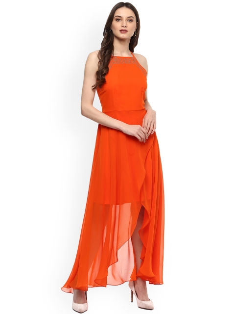 

MABISH by Sonal Jain Women Orange Embellished Maxi Dress