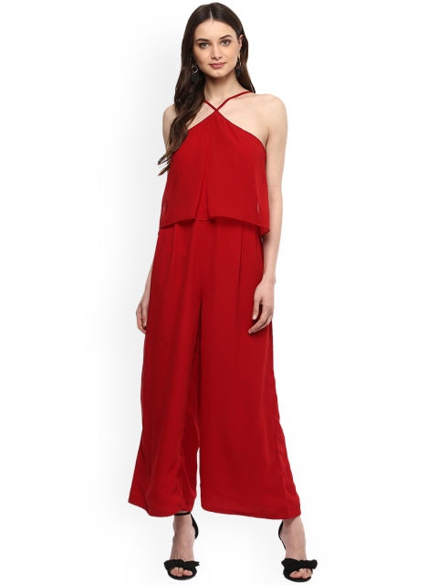 

MABISH by Sonal Jain Red Solid Basic Jumpsuit