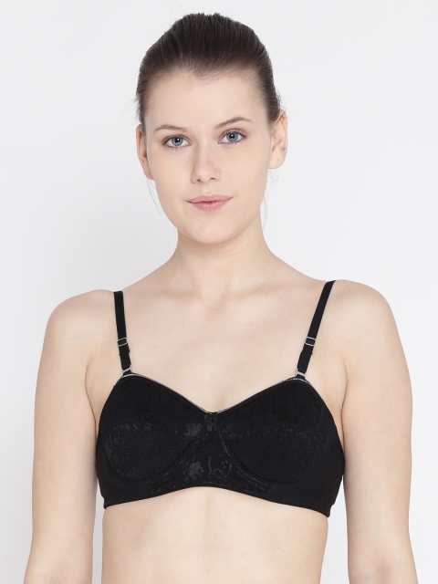 

Leading Lady Black Self-Design Padded Cut & Sew Pushup Bra lucy-black-38B