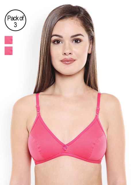 

BODYCARE Pack of 3 Coral Solid Non-Wired Non-Padded Everyday Bras E1536CHCHCH
