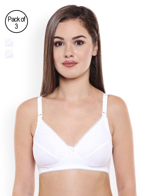 

Bodycare Pack of 3 White Solid Non-Wired Non Padded Maternity Bras E1523WWW, Black
