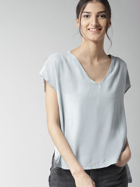 

FOREVER 21 Women Blue Solid Regular Top