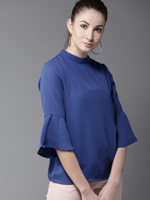

HERE&NOW Women Blue Solid Top