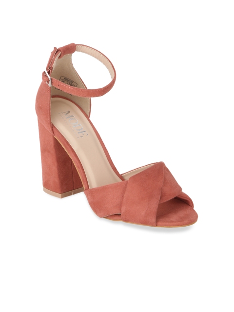 

Mode by Red Tape Women Peach-Coloured Solid Sandals