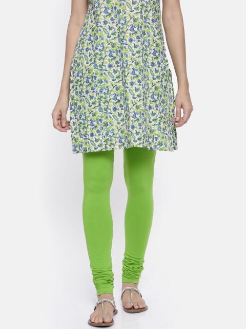 

Karigari Women Lime Green Churidar Leggings