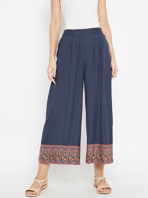 

Bronz Women Navy Blue Straight Solid Palazzos