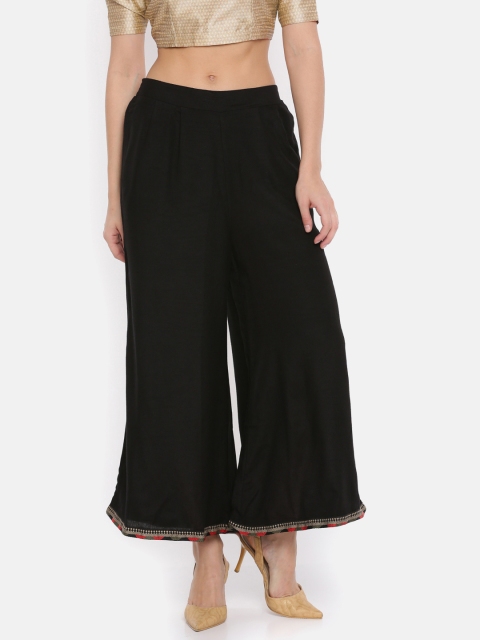 

Bronz Women Black Wide Leg Solid Palazzos