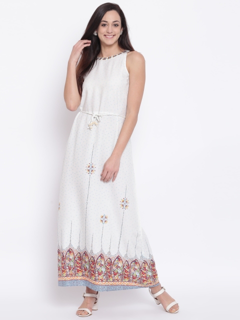 

Bronz Women Off-White Printed Maxi Dress