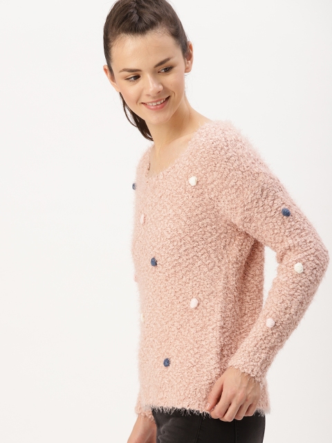 

DressBerry Women Pink Solid Pullover